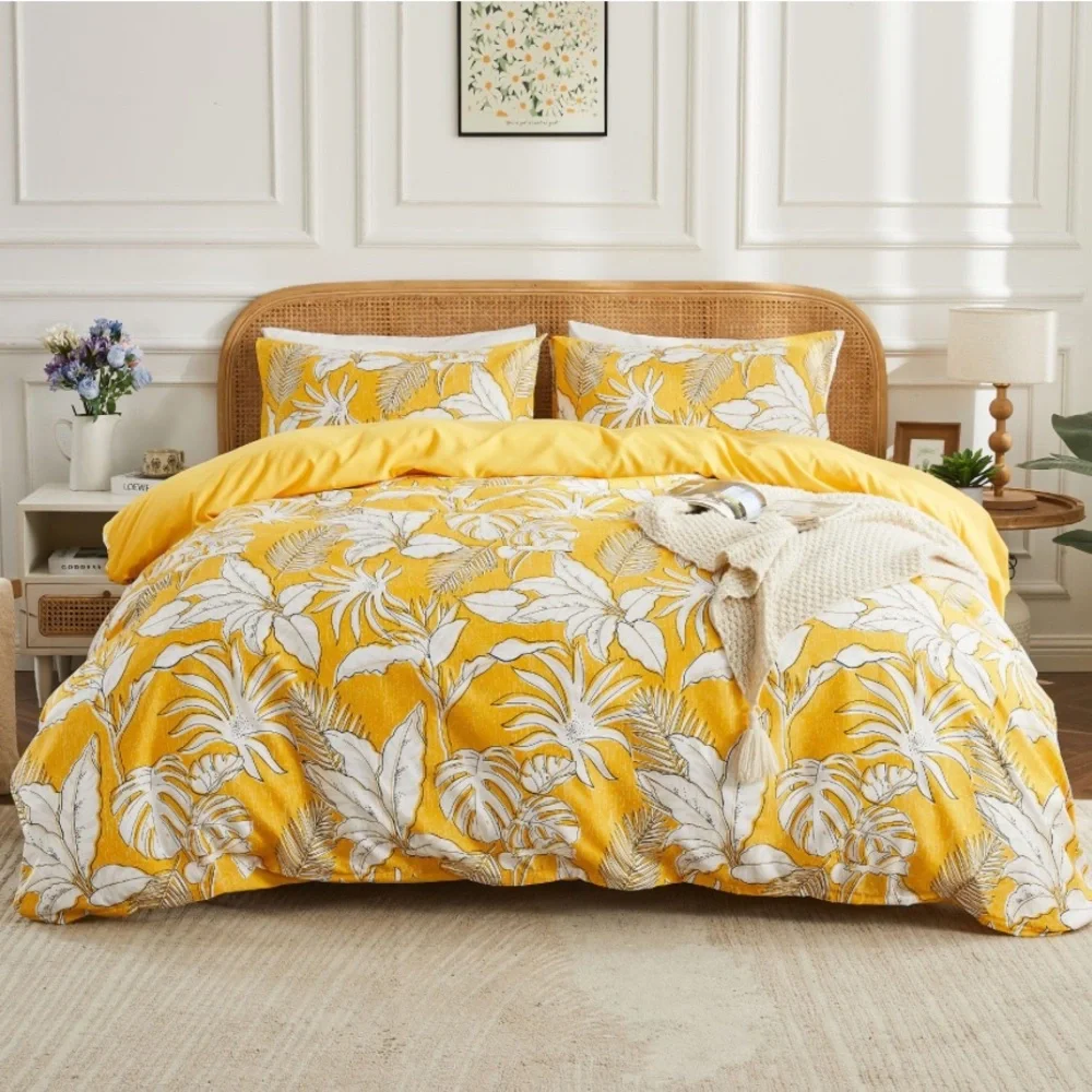 TWIN Yellow Floral Bedding Set